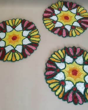 Vibrant Rangoli Mats Set for Festive Decor