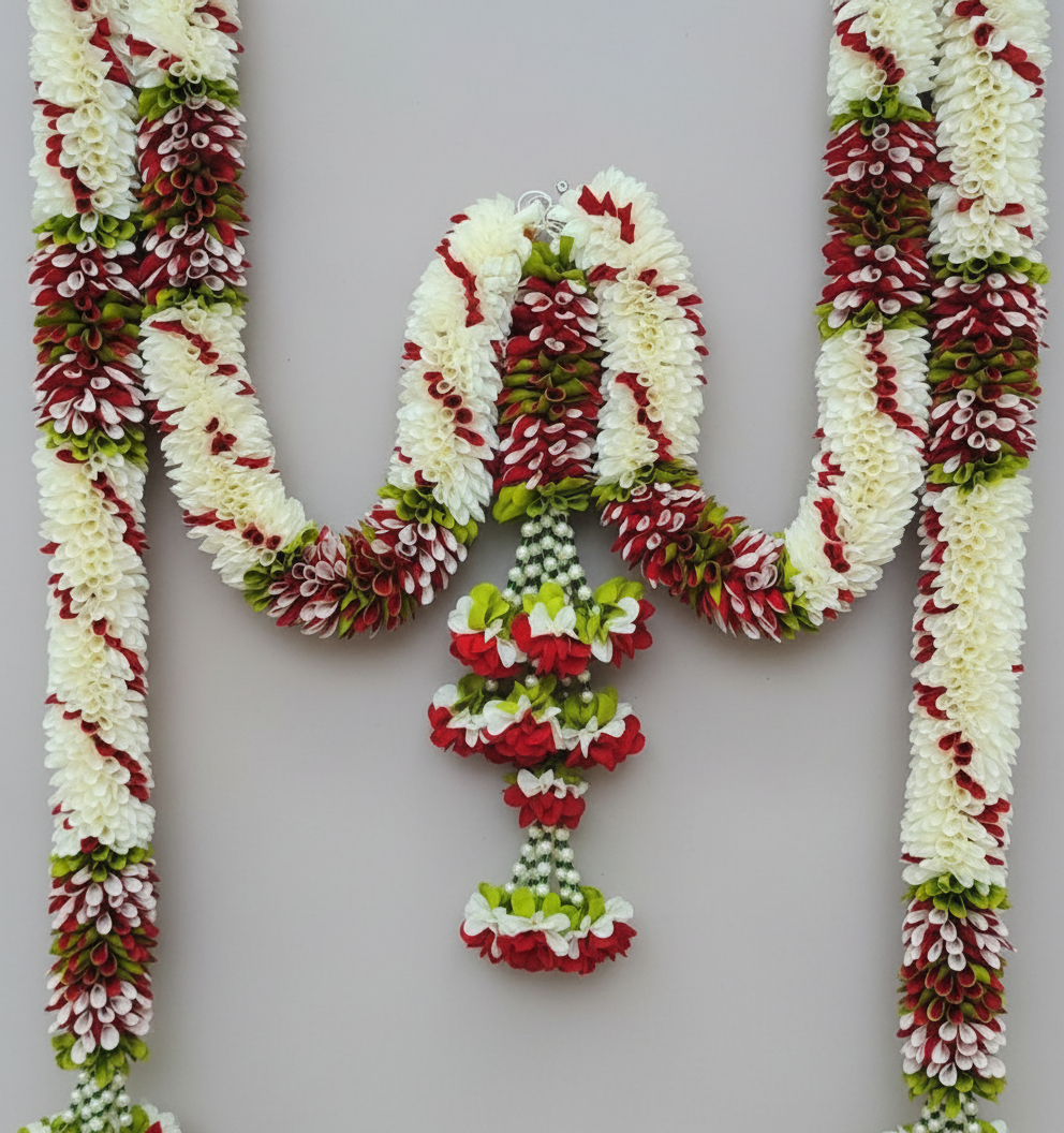 Elegant Fabric Floral Gajja Mala for Celebratory Occasions