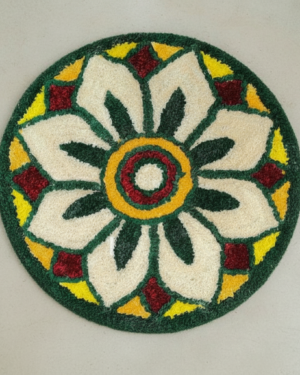 Vibrant Floral Rangoli Mat
