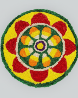 Vibrant Floral Rangoli Mat for Festive Decoration