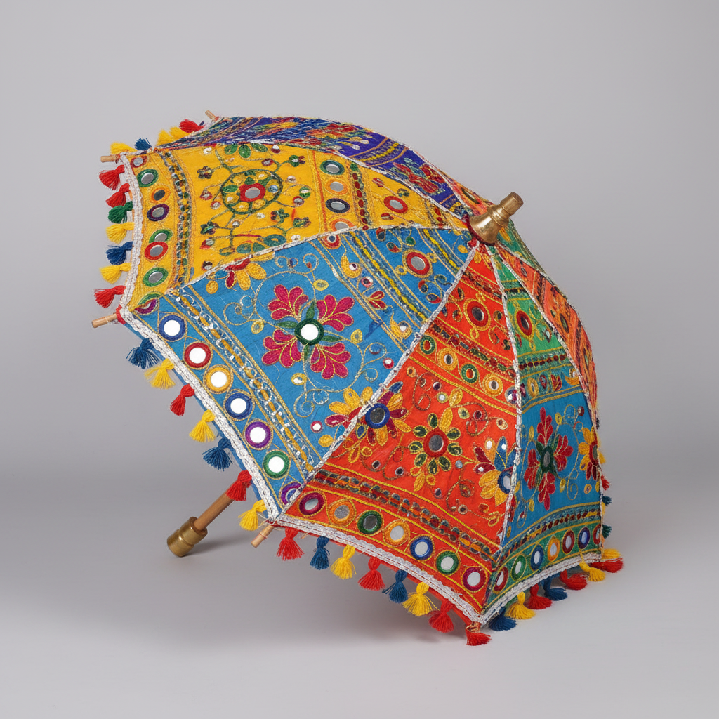 Vibrant Handcrafted Pooja Umbrella for Festive Ceremonies