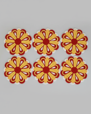 Vibrant Floral Rangoli Mats Set - Festive Home Decor