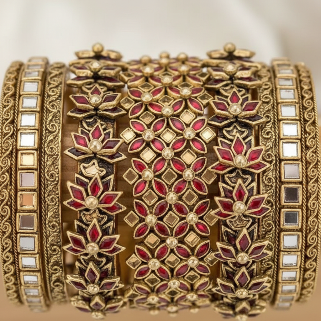 3D Kundan Thread Bangles