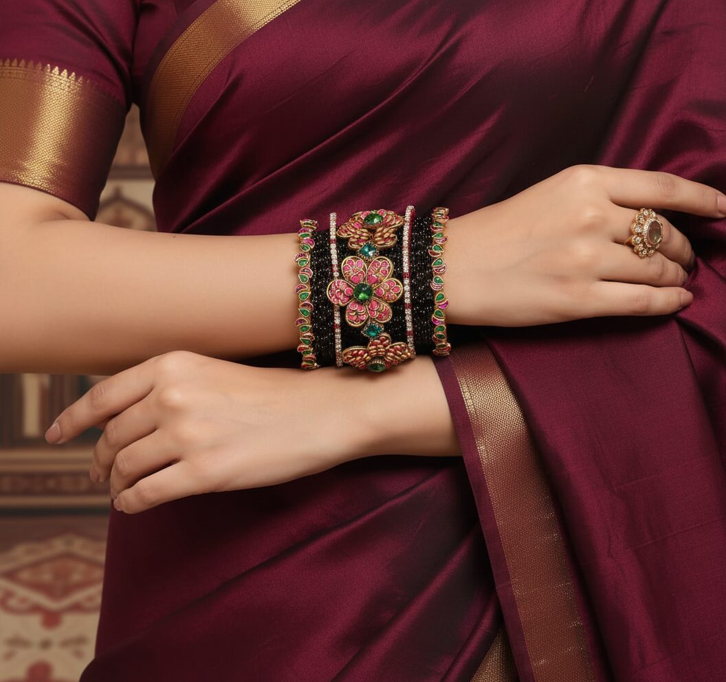 Thread Kundan Bangles