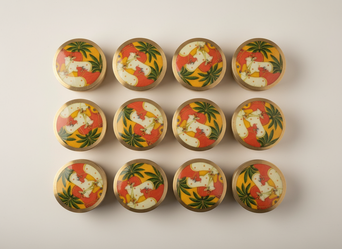 Exquisite Hand-Painted Kumkum Bharini Set for Celebrations - Image 2