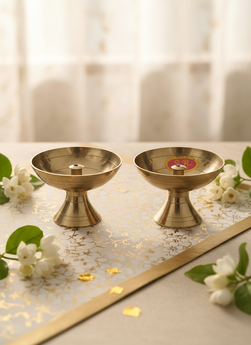 Exquisite Brass Diya Set for Elegant Décor - Image 2