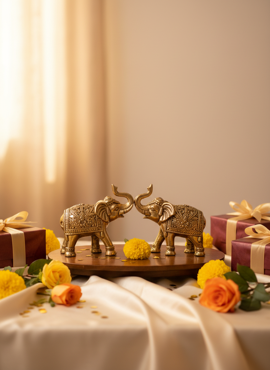 Brass Elephant Figurines