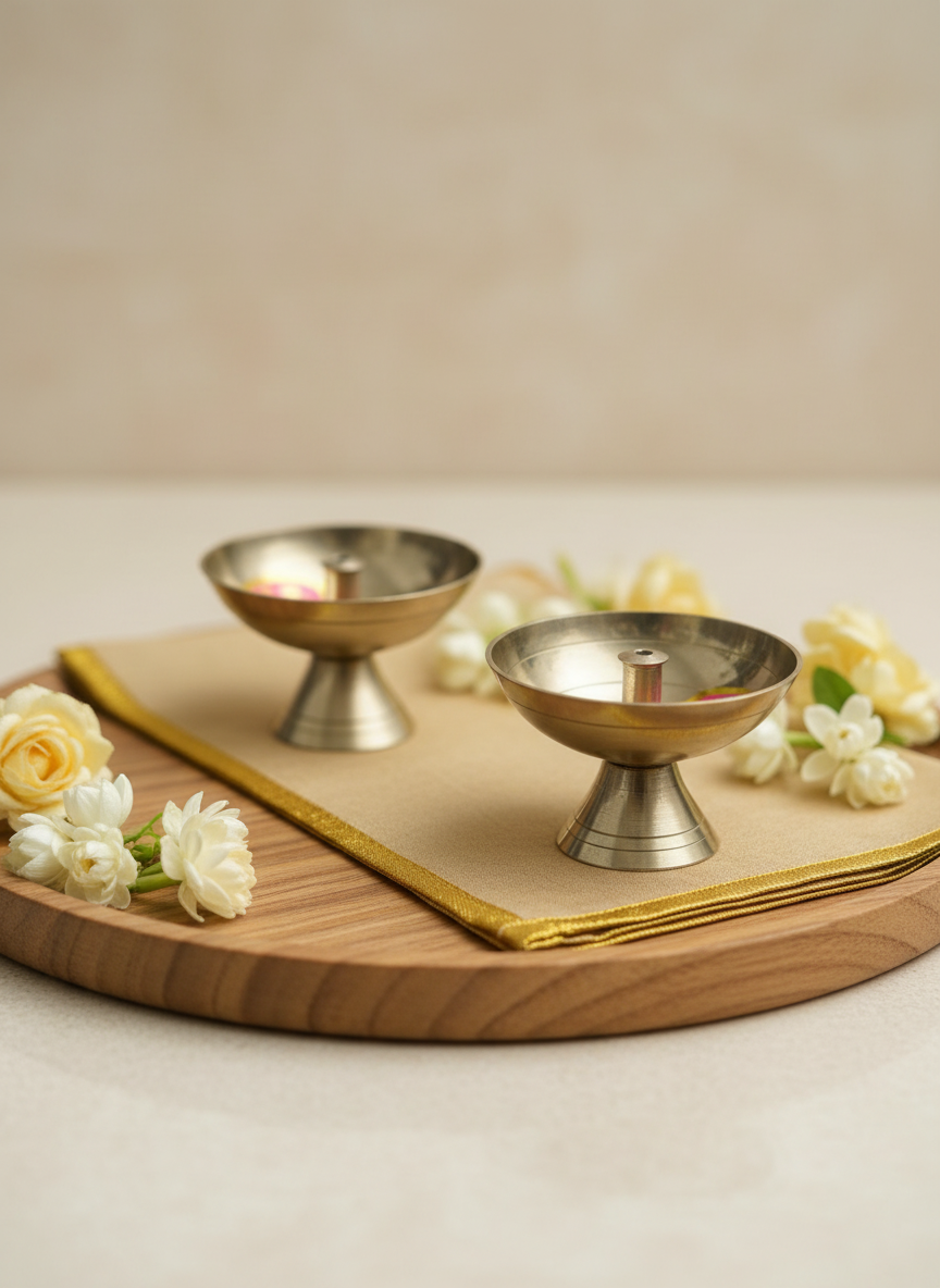 Brass Diya Set