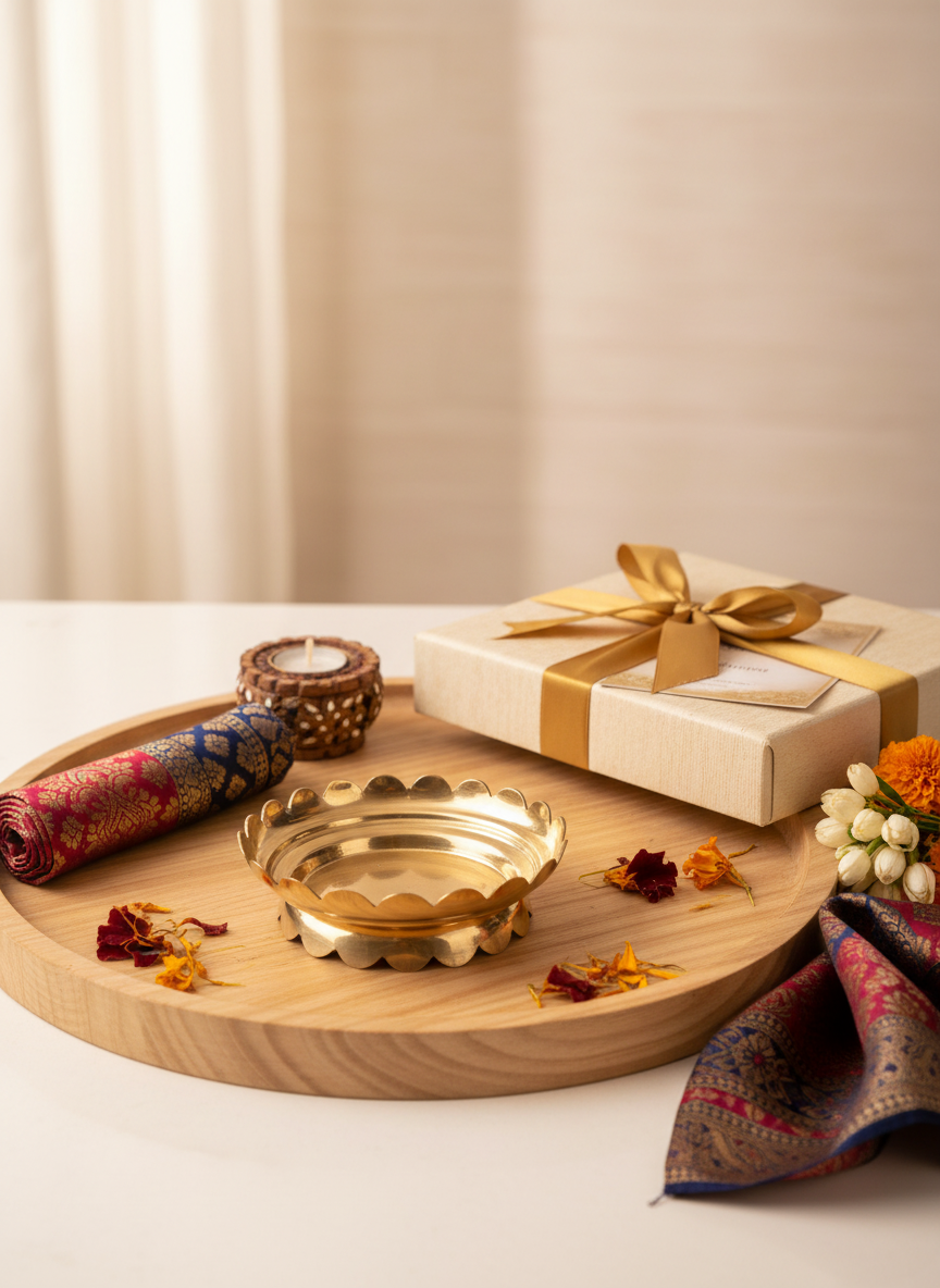 Elegant Brass Lotus Stand